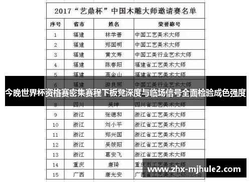 今晚世界杯资格赛密集赛程下板凳深度与临场信号全面检验成色强度